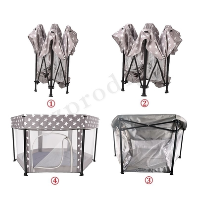 Uso dell'interno ed all'aperto del metallo del tessuto del bambino di Playard di piegatura del box portatile multifunzionale di viaggio