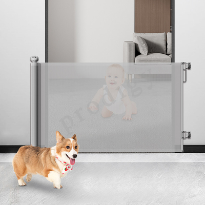 Punch Free Mesh Retracibile Dog Gate per corridoi esterni interni Deck