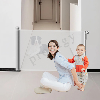 Extra 55 pollici senza perforazione porta retrattile per bambini animali domestici rete di sicurezza porta per le scale, porta