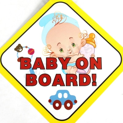 Prodigy PVC Materials car sign 127 * 127mm leggero colorato carino bambino a bordo auto segno