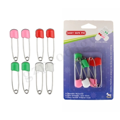 Prodigy 8 Pcs Diaper Pins Eco - Friendly Plastic Head Pin Con Baby Saftey Chiusure Colorate
