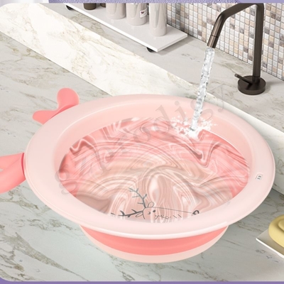 Lavabo pieghevole portatile da viaggio per uso domestico PP TPE stile cartone animato