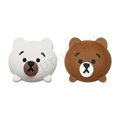 Fermaporta a parete adesivo morbido con cuneo per porta in plastica a forma di orso simpatico cartone animato