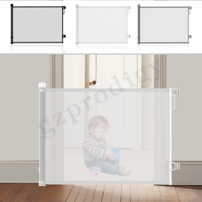 Porta extra larghezza nera retrattile per bambini porta di sicurezza facile da arrotolare per bambini