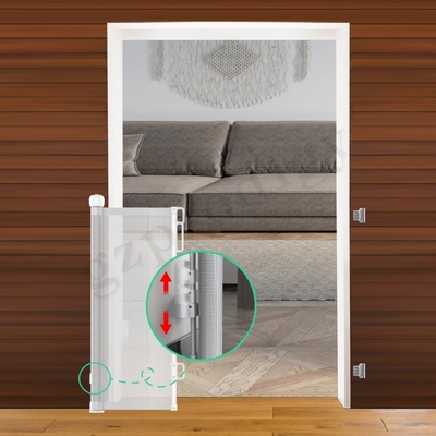 Porta extra larghezza nera retrattile per bambini porta di sicurezza facile da arrotolare per bambini